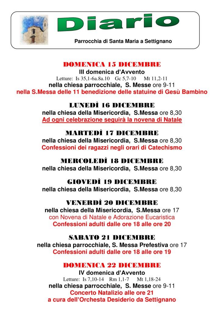 Diario 15-22 Dicembre