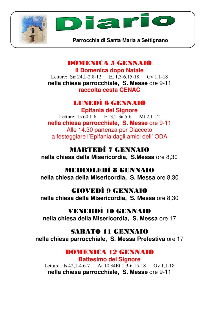 Diario 5-12 grnnaio 2020